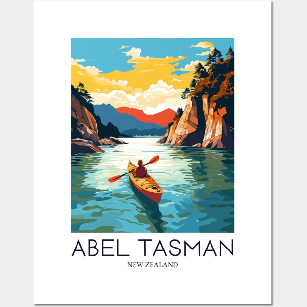 A Pop Art Travel Print of Abel Tasman National Park - New Zealand Wall Art by Studio Red Koala